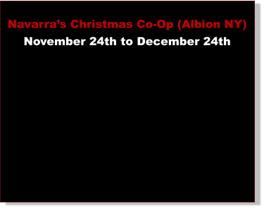 Navarra’s Christmas Co-Op (Albion NY)  November 24th to December 24th