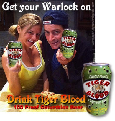 Charlie Sheen - Warlock Artwork for Tiger Blood Beer